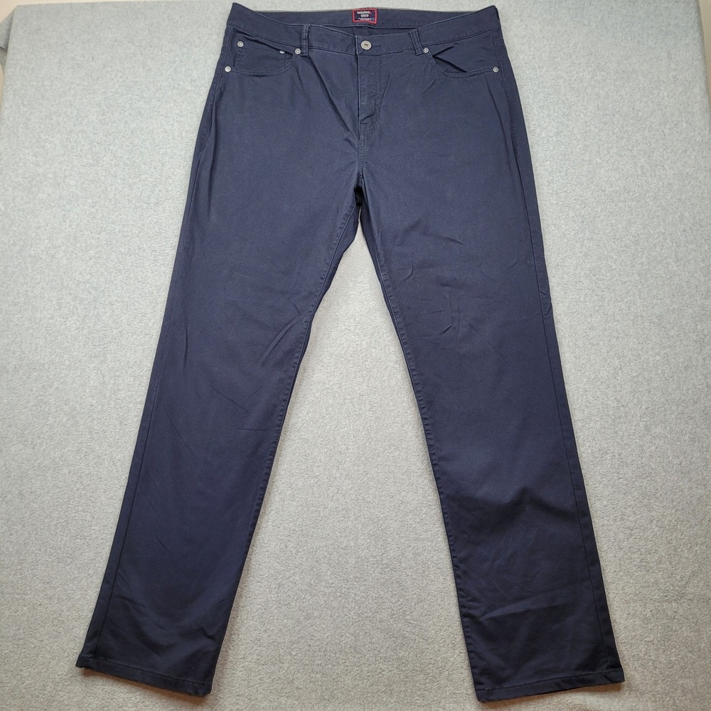 UNTUCKit Chino Pants Mens 36x32 Navy Blue Straight Fit Cotton Blend Casual Golf